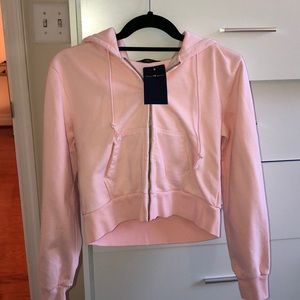 Brandy Melville Pink Cropped Hoodie